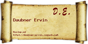 Daubner Ervin névjegykártya